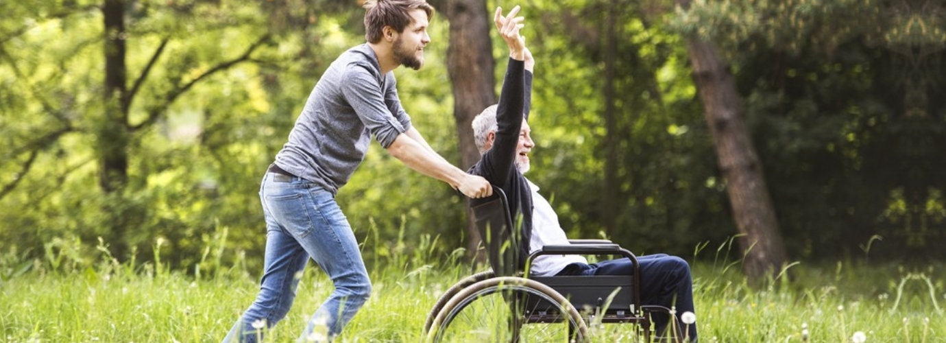 adult man and senior man enjoying outdoors